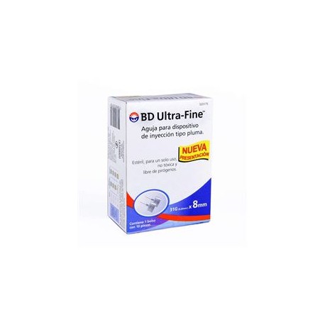 Farmacias del Ahorro, Aguja para insulina BD Ultra-Fine 32G x 4mm caja  c/10 pzas